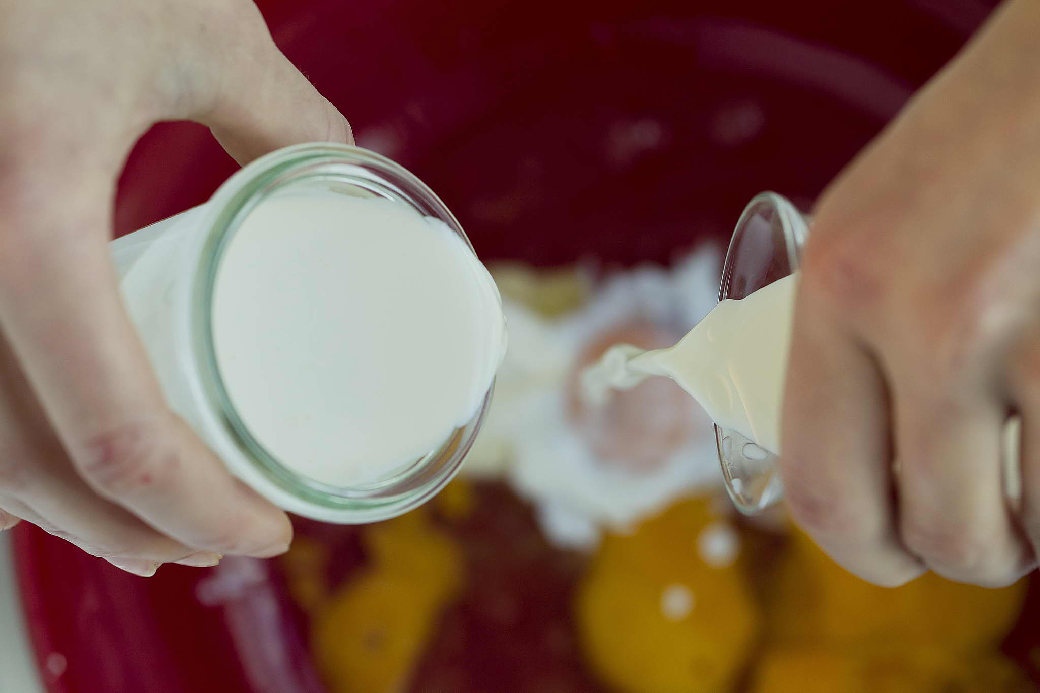 Milk and Eggs Mixing