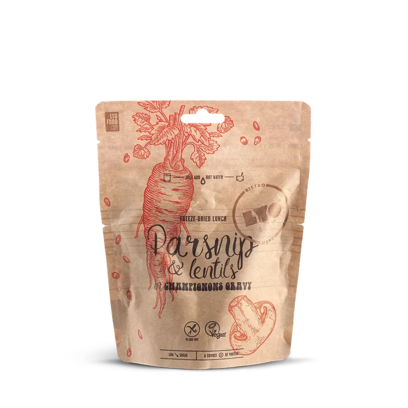 Parsnip & Lentils in Champignons gravy package, LyoFood