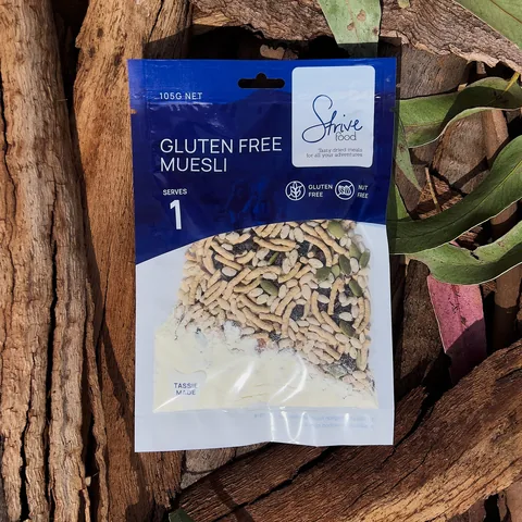 Gluten Free Muesli package, Strive Food