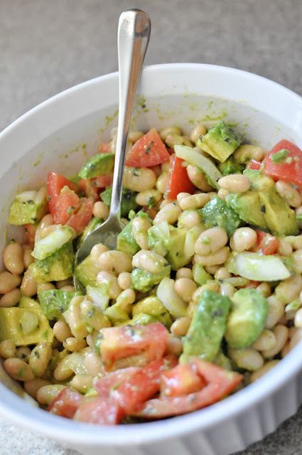 Avocado & White Bean Salad with Vinaigrette - (Free Recipe below)