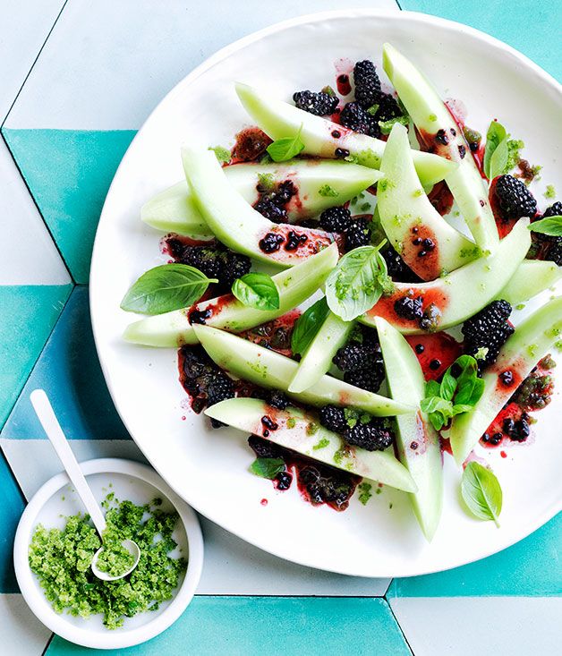 Honeydew, Blackberry and Basil Salad Recipe | Gourmet Traveller #melon #honeydew...