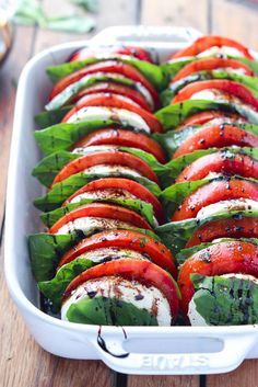 Light and easy appetizer or salad, loaded with tomatoes, fresh mozzarella, basil...