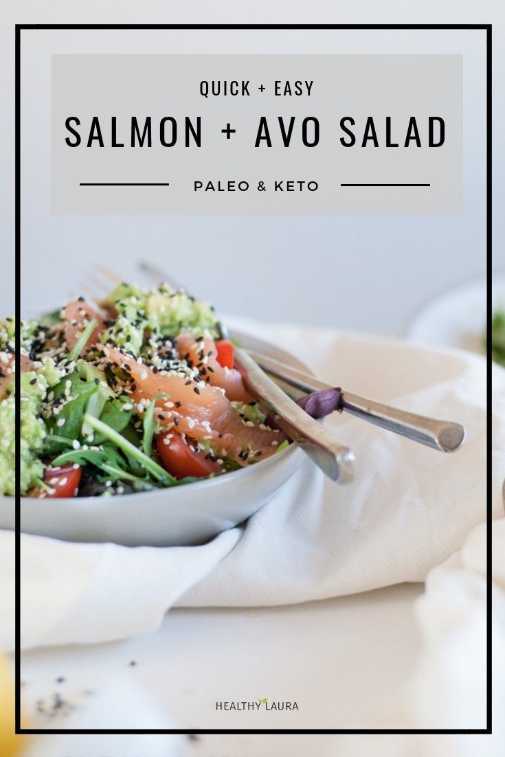 Paleo Avocado Salmon Salad Keto by Healthy Laura Food Photography. HealthyLaura ...