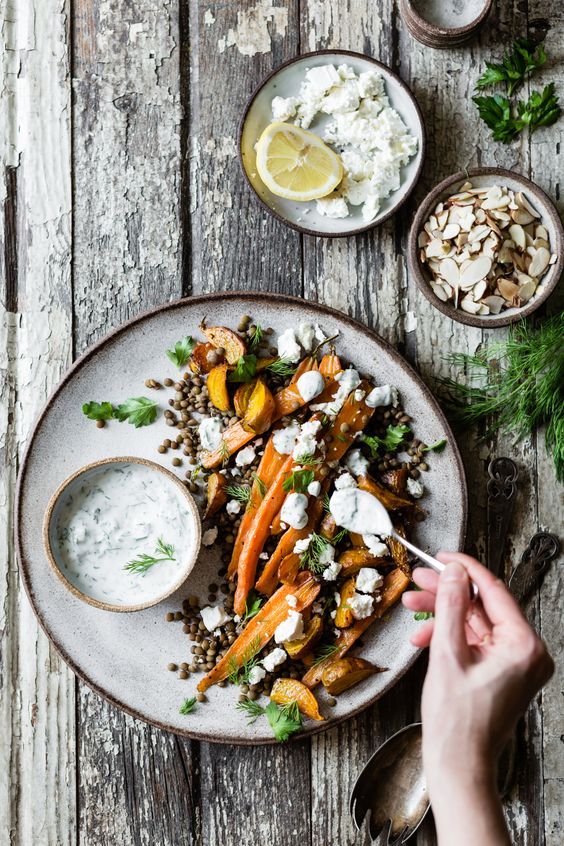 Roasted Beet & Carrot Lentil Salad with Feta, Yogurt & Dill | The Bojon Gourmet